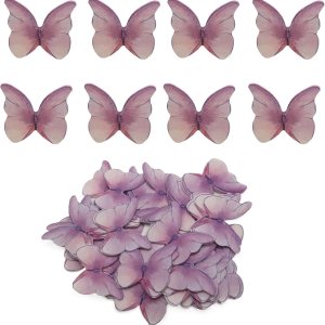 48 piezas de papel de oblea comestible de mariposa para cupcakes 3D para tartas realistas de mariposa para decoración de postres de mariposa para 48 piezas de papel de oblea comestible de mariposa para cupcakes 3D para tartas realistas de mariposa para decoración de postres de mariposa para