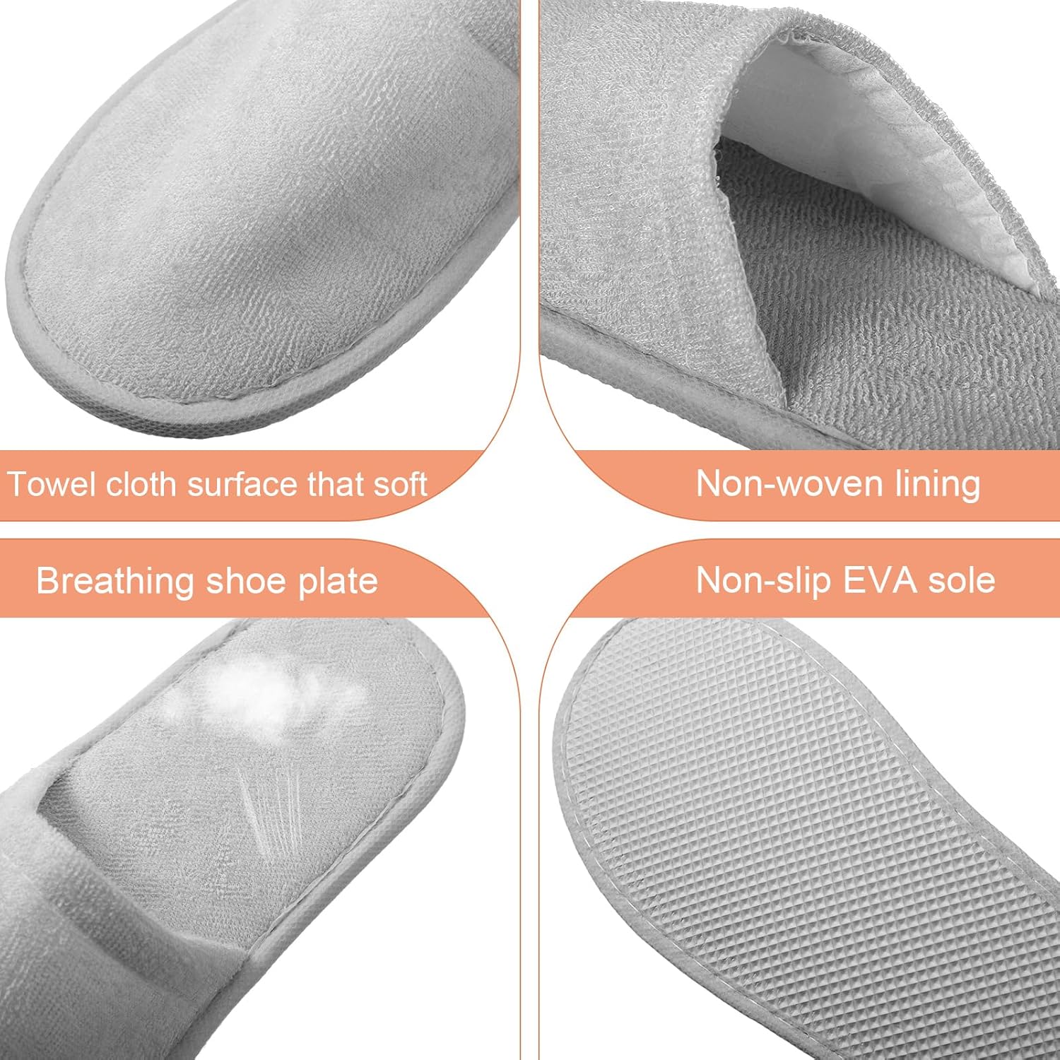 24 pares de pantuflas de casa para invitados, pantuflas de hotel para interiores, para bodas, spa, pantuflas desechables para el hogar sin zapatos