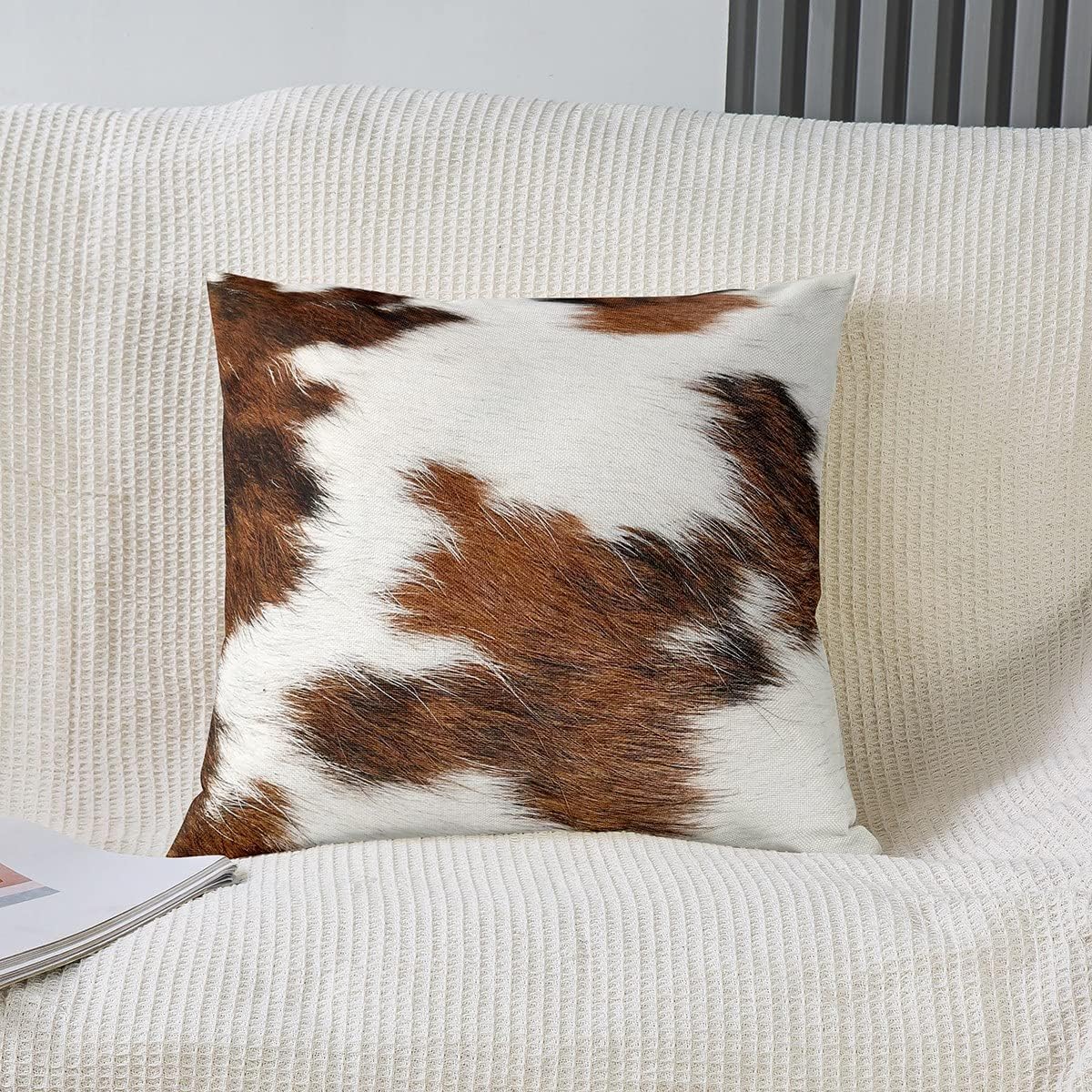 Juego de 2 fundas de almohada con estampado de vaca de las tierras altas de 24 x 24 pulgadas para mujeres adultas, fundas de almohada de granja de