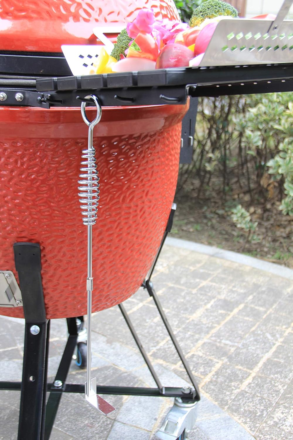KAMaster Herramienta de cenizas de 18 pulgadas, póker de cenizas grande, accesorios de huevo verde grande, parrilla Kamado, herramienta de
