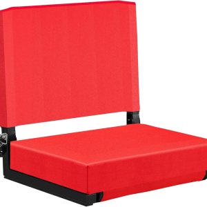 Eusuncaly Asiento de estadio para gradas con respaldo y cojín acolchado ancho y cómodo, sillas plegables con correa para el hombro y bolsillos de Eusuncaly Asiento de estadio para gradas con respaldo y cojín acolchado ancho y cómodo, sillas plegables con correa para el hombro y bolsillos de