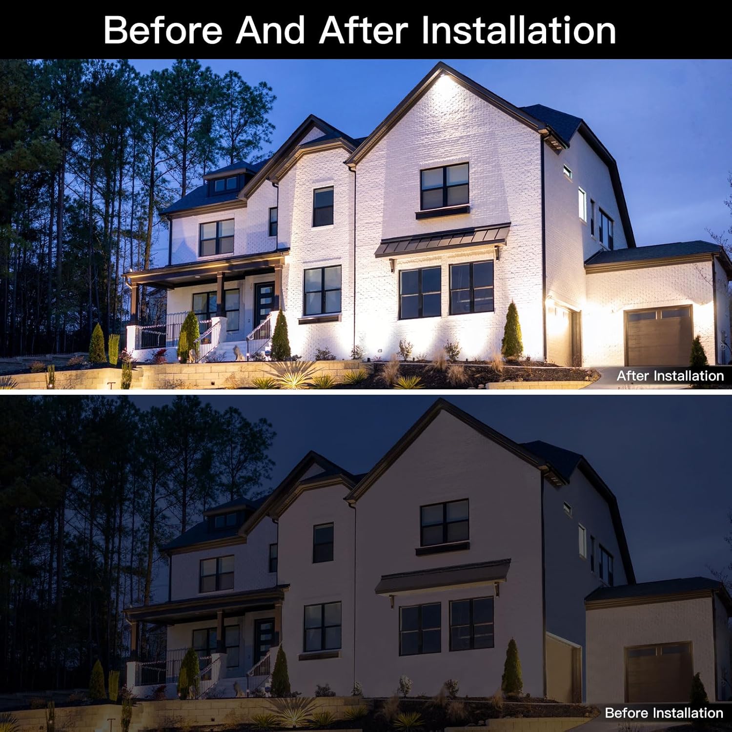 Paquete de 2 focos LED de 120 W para exteriores, reflectores de 14400 lm con enchufe, luces de seguridad impermeables IP66, luces de trabajo LED