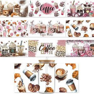 Loozykit Calcomanías de transferencia UV DTF para vidrio, 9 hojas, calcomanías de transferencia para manualidades UV DTF muebles de transferencia Loozykit Calcomanías de transferencia UV DTF para vidrio, 9 hojas, calcomanías de transferencia para manualidades UV DTF muebles de transferencia