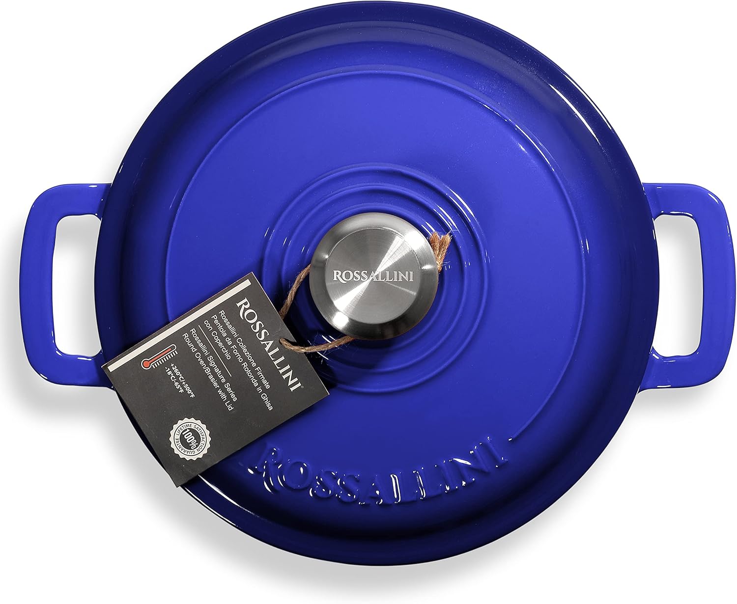 Signature – Estofador de hierro fundido esmaltado, olla antiadherente con tapa de ajuste ajustada para asar perfectos, hornear, saltear, sellar y