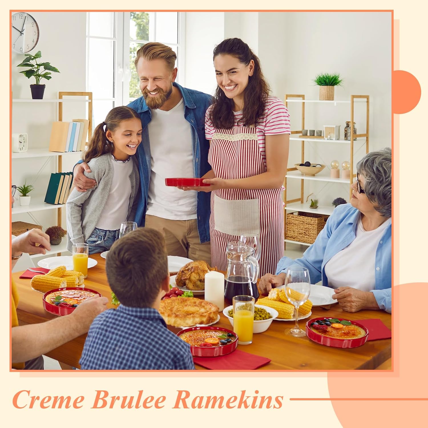 6 piezas de ramequines de 8 onzas aptas para horno, para creme brulee, platos de crema brulee, platos de porcelana para hornear quiche redondos para