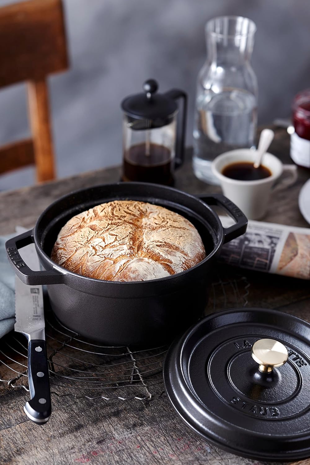 STAUB Cocotte redondo de hierro fundido, 11.0 in, negro