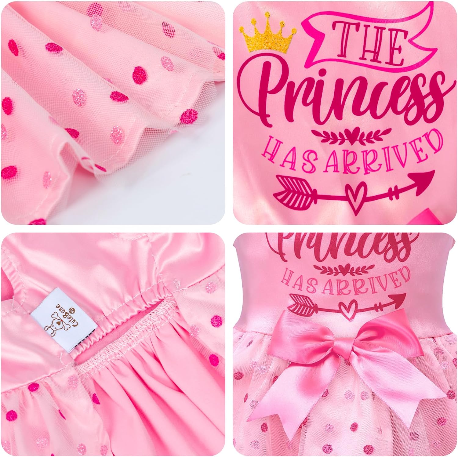 CuteBone Vestido de cumpleaños para niña, ropa de princesa, disfraz de gato, ropa para perros pequeños, traje de mascota DD20S