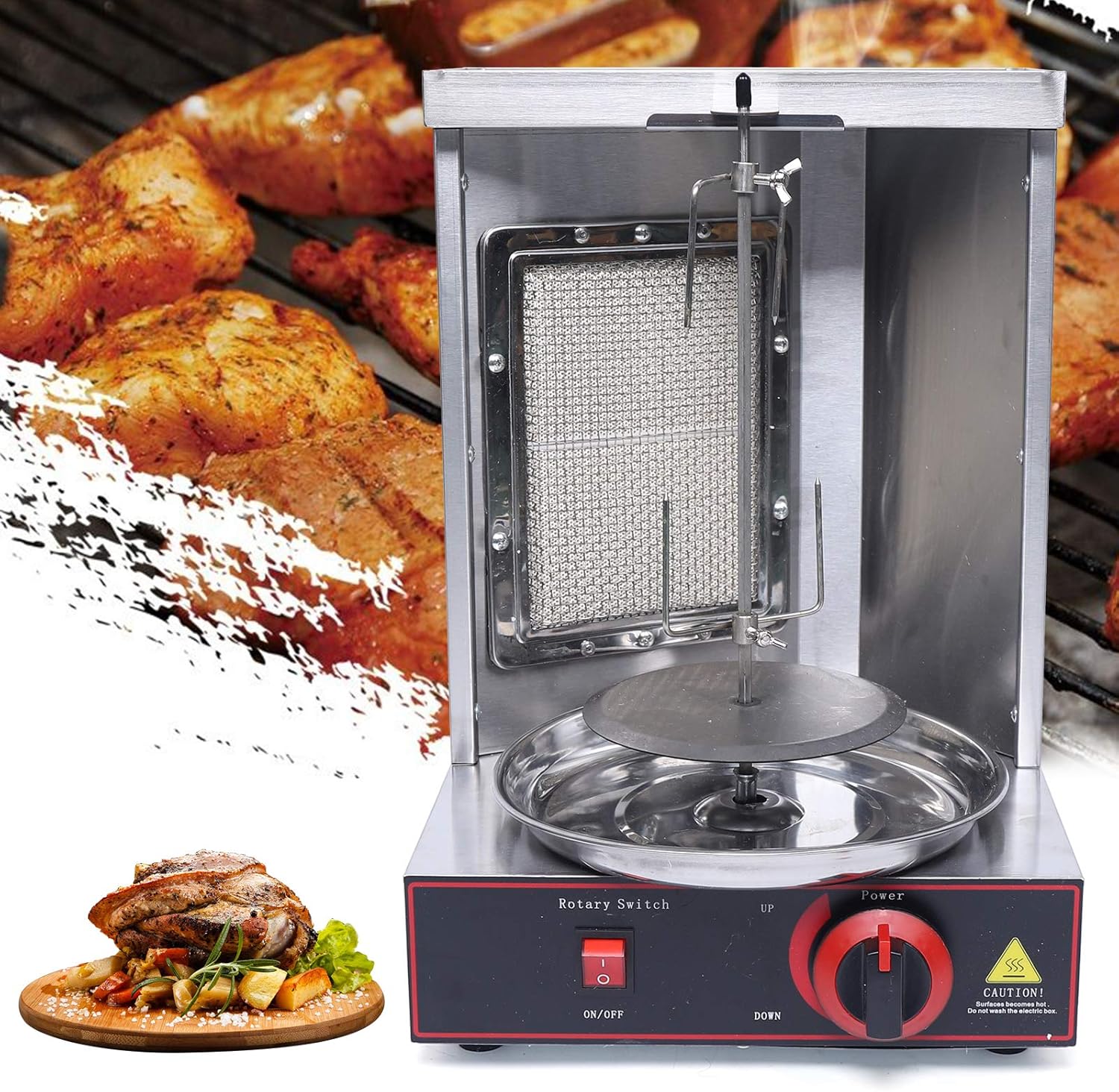 Asador de gas vertical Doner Kebab Gyro Grill Machine Commercial Shawarma Machine, para cocina de restaurante comercial en casa, máquina Doner Kebab