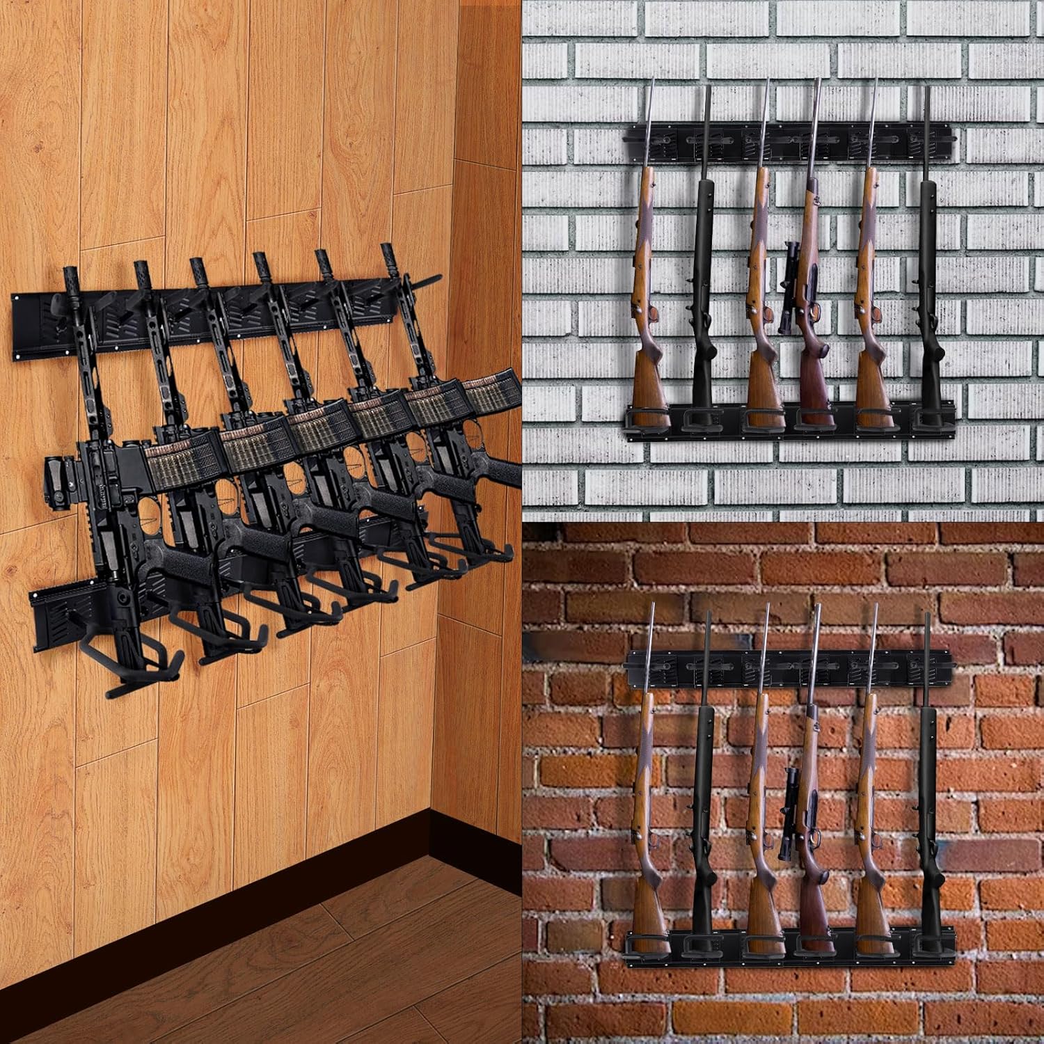 LUTER Bastidores de acero pesado para armas de interior, soporte de carga de 180 libras, estante de metal negro ajustable para armas de alta