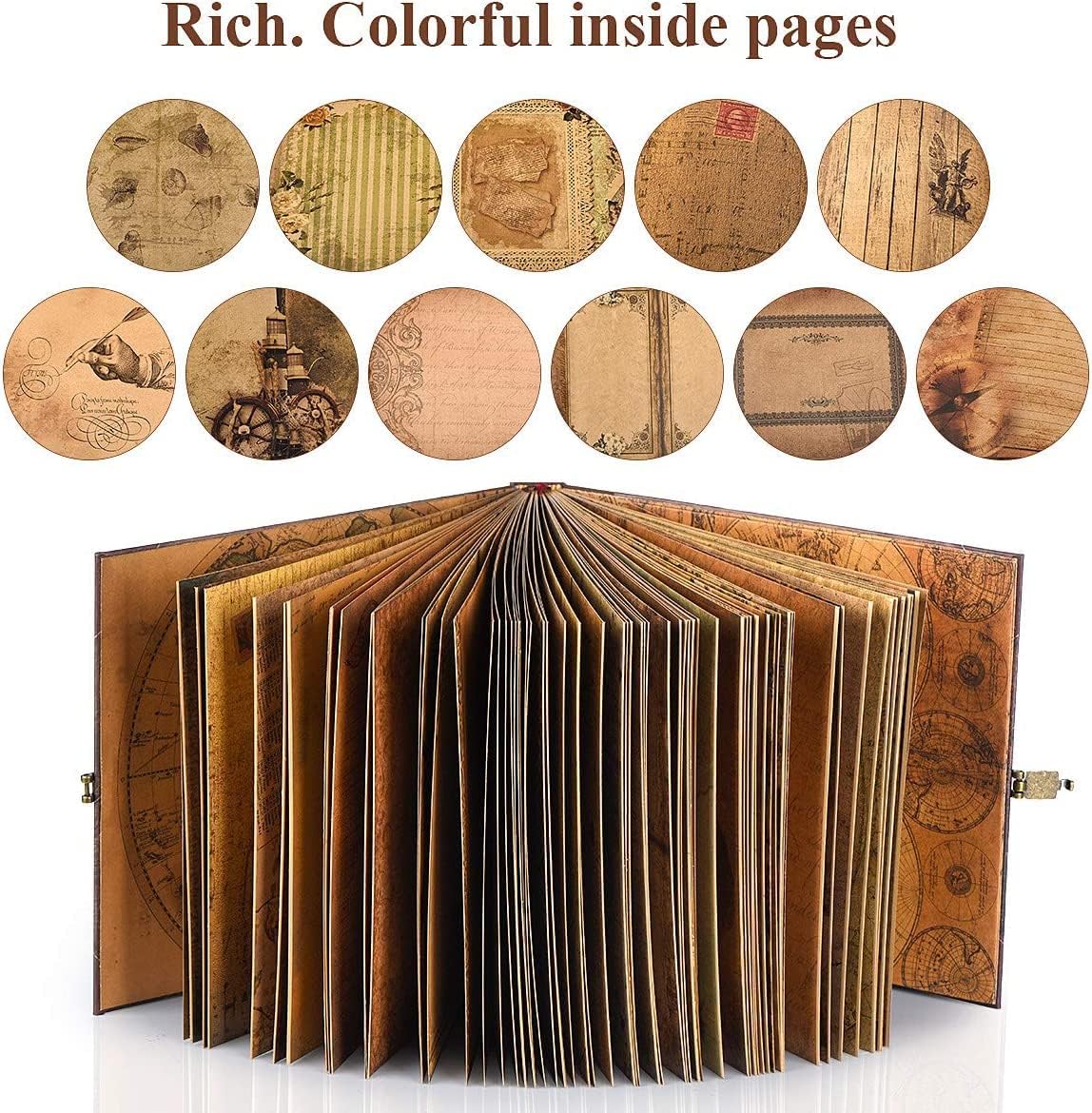 Álbum de fotos, libro de fotos, libro de fotos, libro de aventuras, libro de recortes con cubierta dura, álbum de recortes de viaje para