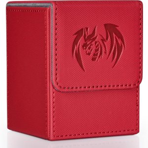 Caja de cartas para tarjetas Yugioh MTG, más de 100 fundas con 2 divisores para TCG CCG, caja de almacenamiento de tarjetas de piel sintética Caja de cartas para tarjetas Yugioh MTG, más de 100 fundas con 2 divisores para TCG CCG, caja de almacenamiento de tarjetas de piel sintética