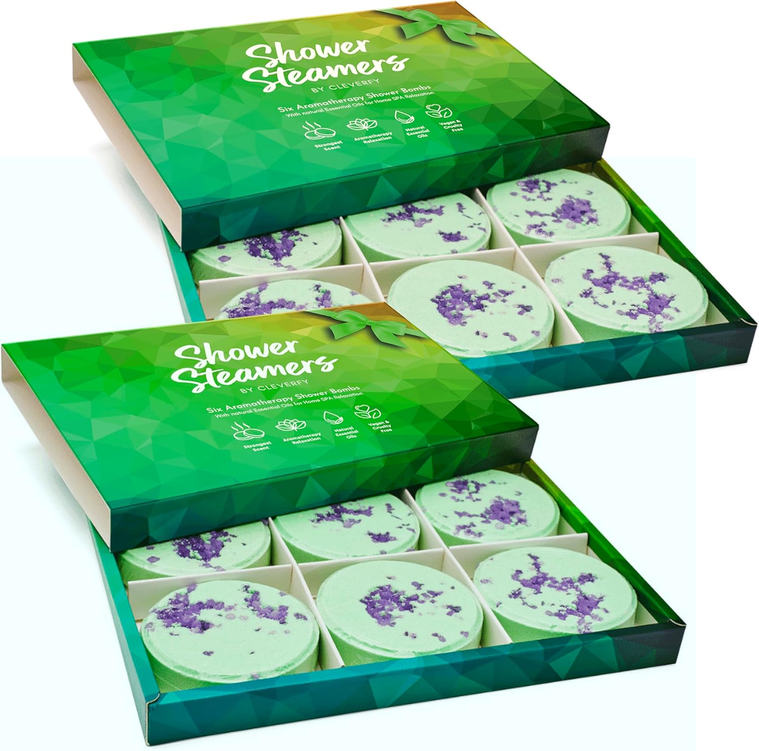 Cleverfy Vaporizadores de ducha para aromaterapia, caja de regalo de 12 bombas de ducha de mentol y eucalipto con aceites esenciales para relajación