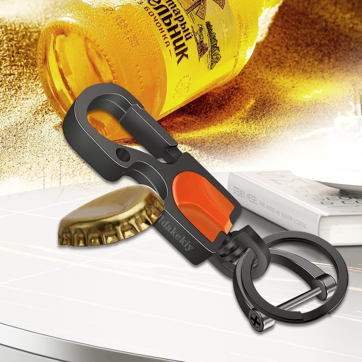 Idakekiy Llavero desmontable con 4 anillos en D para hombre y mujer