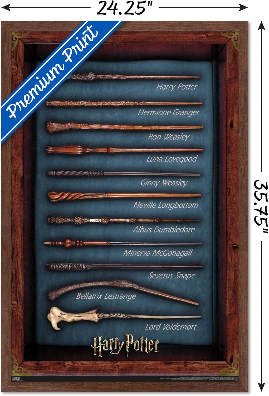 Trends International The Wizarding World Harry Potter – Póster de pared, 22.375 x 34 pulgadas, versión enmarcada de caoba