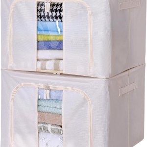 Minmallife Bolsa de almacenamiento de alambre de hierro – Cajas de almacenamiento plegables – Organizador de almacenamiento de sábanas – Caja de Minmallife Bolsa de almacenamiento de alambre de hierro – Cajas de almacenamiento plegables – Organizador de almacenamiento de sábanas – Caja de