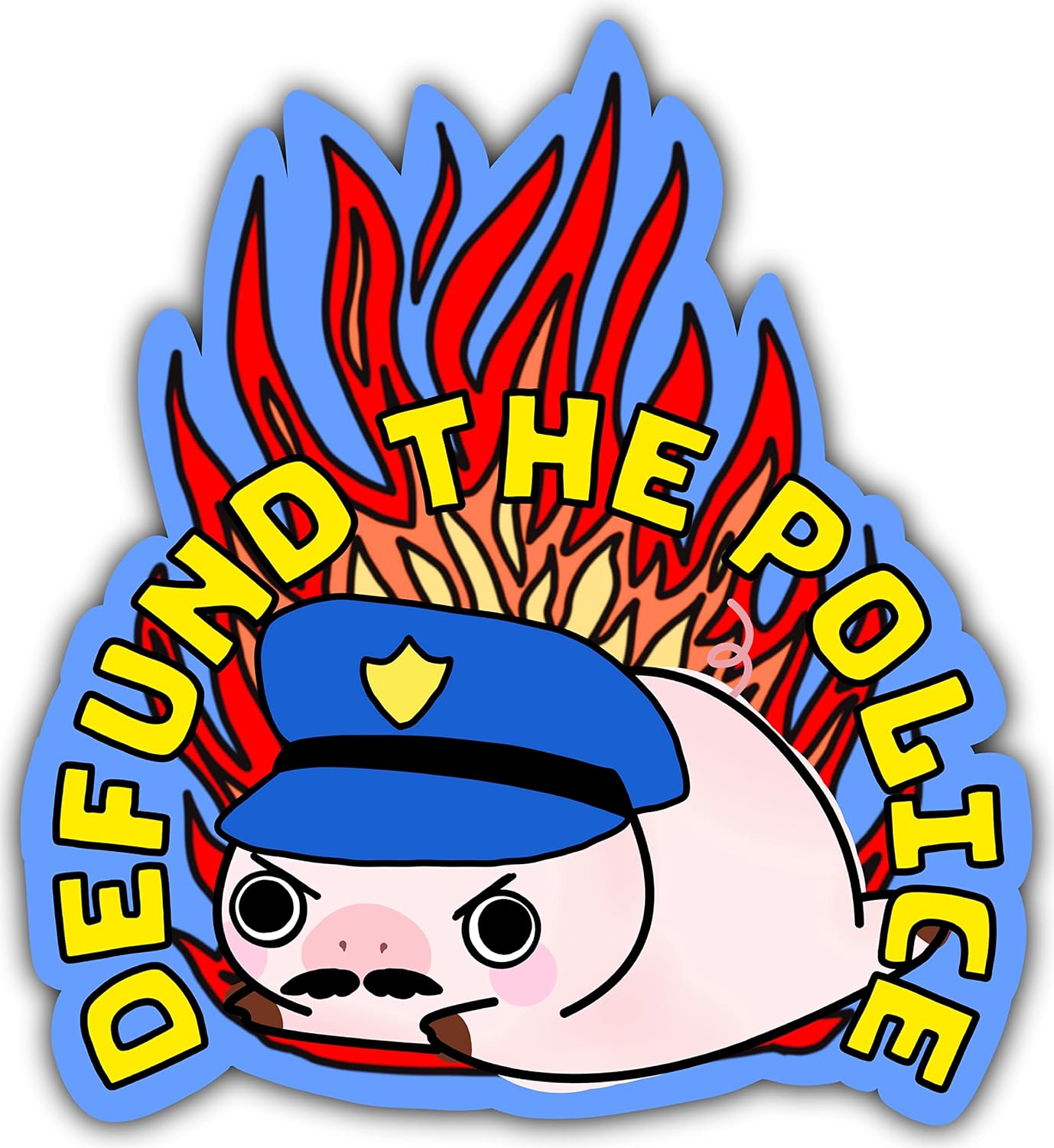 Defund The Police StickerCute Funny Anti Police Cop Brutality Military Violence Decal Social Justice Change Support Liberal Leftist Far Left Antifa