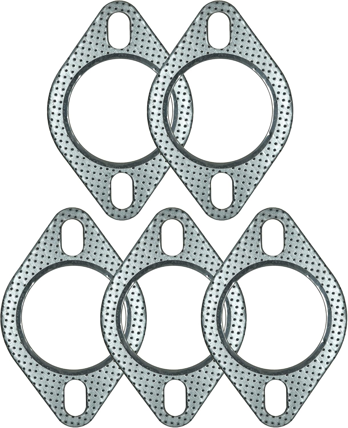 5 piezas de brida de escape de 2.5 pulgadas, 2 pernos turbocolectorcabezal hacia abajodescarga, grafito de alta temperatura para cabezales, Catback,
