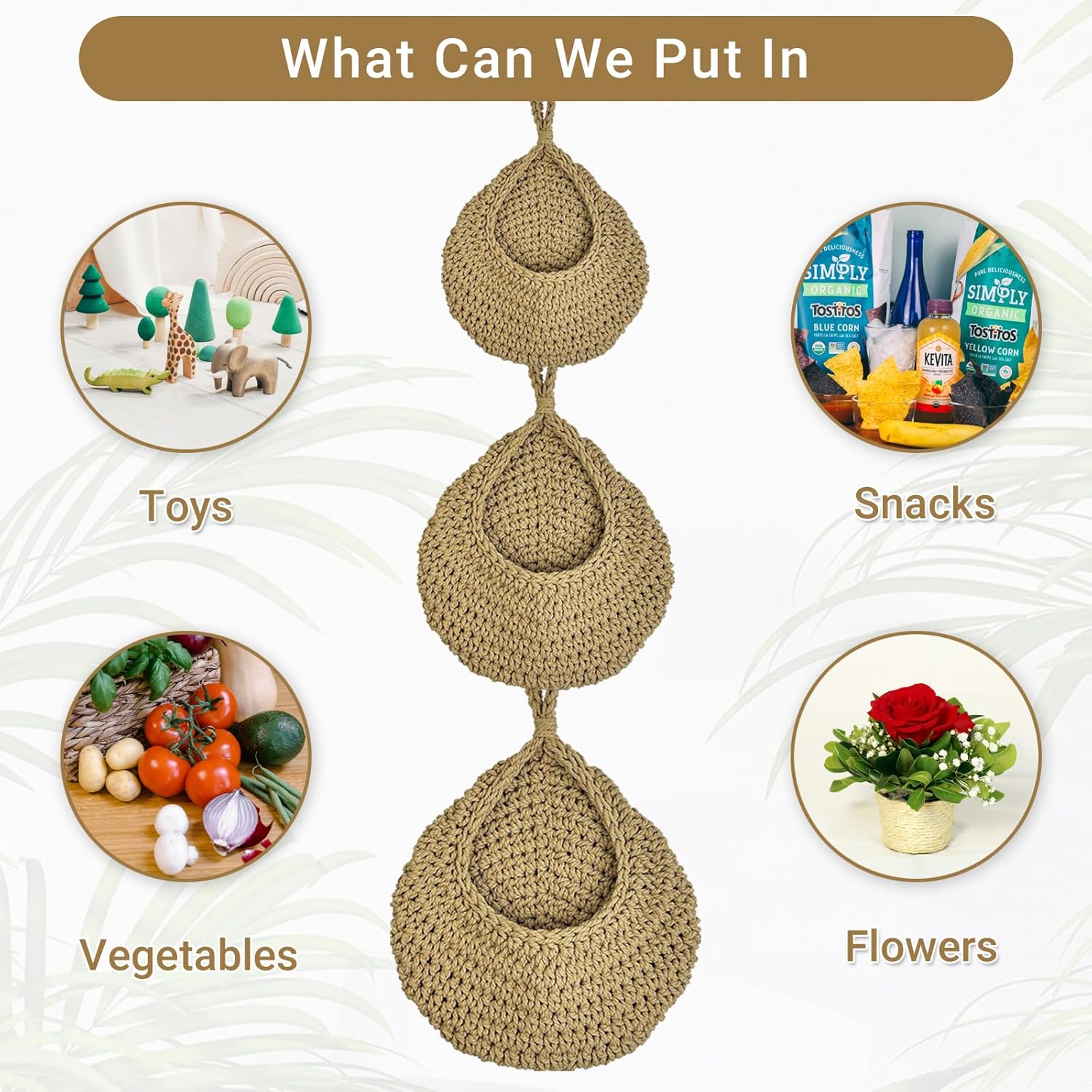 Cestas de frutas colgantes para cocina, cesta de productos para frutas, verduras, papas, cebollas, almacenamiento de cebolla, lágrima de montaje en