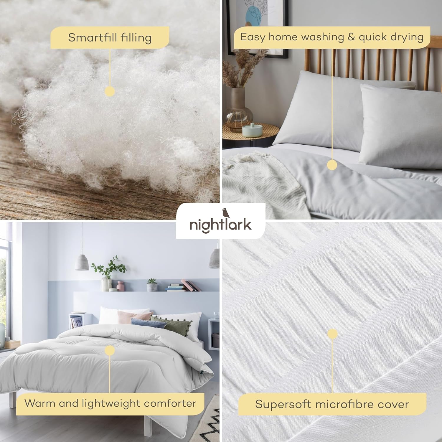 NIGHT LARK – Edredón de cama todo en uno – Alternativa al plumón – Todas las estaciones – Colección de lino – Edredón cálido y ligero – Lavable a
