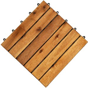 Azulejo de plataforma entrelazado individual de 1 pies cuadrados a presión, un piso de madera de acacia de 12 x 12 pulgadas para interiores y Azulejo de plataforma entrelazado individual de 1 pies cuadrados a presión, un piso de madera de acacia de 12 x 12 pulgadas para interiores y
