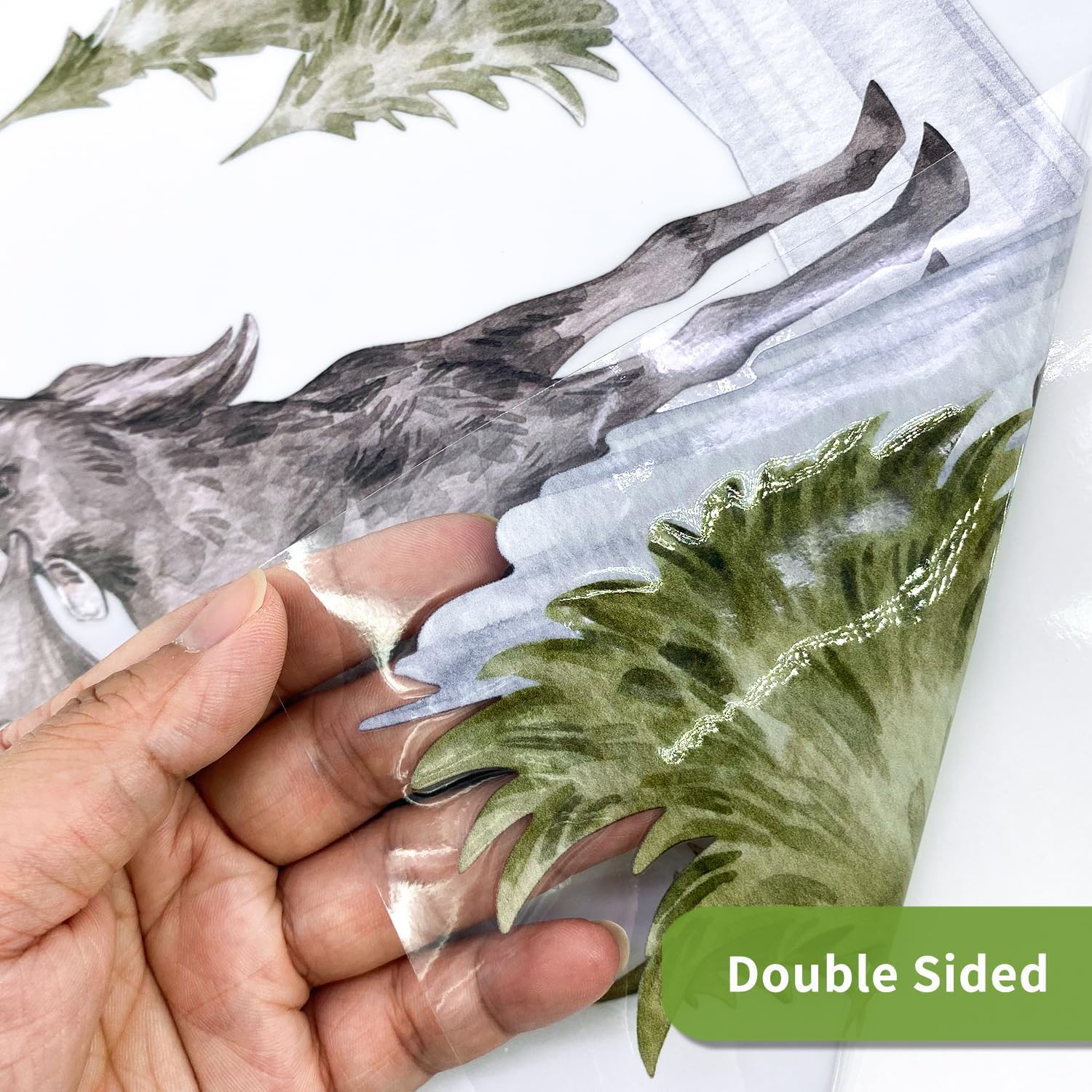 funlife Adhesivo decorativo de paisaje para ventana, cubierta de vidrio estático grueso de doble cara para decoración de ventanas de vidrio de baño,