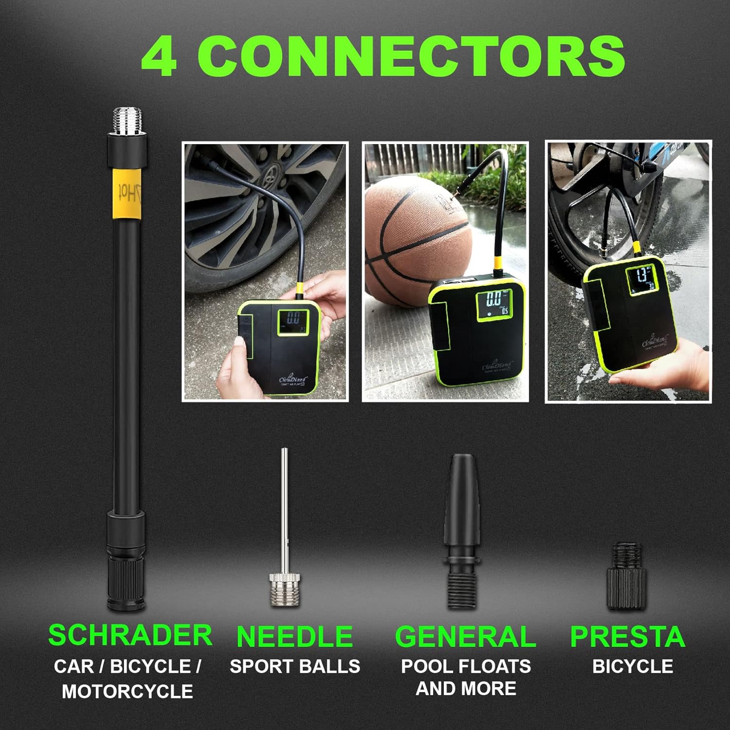 Mini bomba de aire multiusos, bomba de colchón de aire portátil recargable con batería de 1300 mAh para inflables, desinflador de llenado rápido