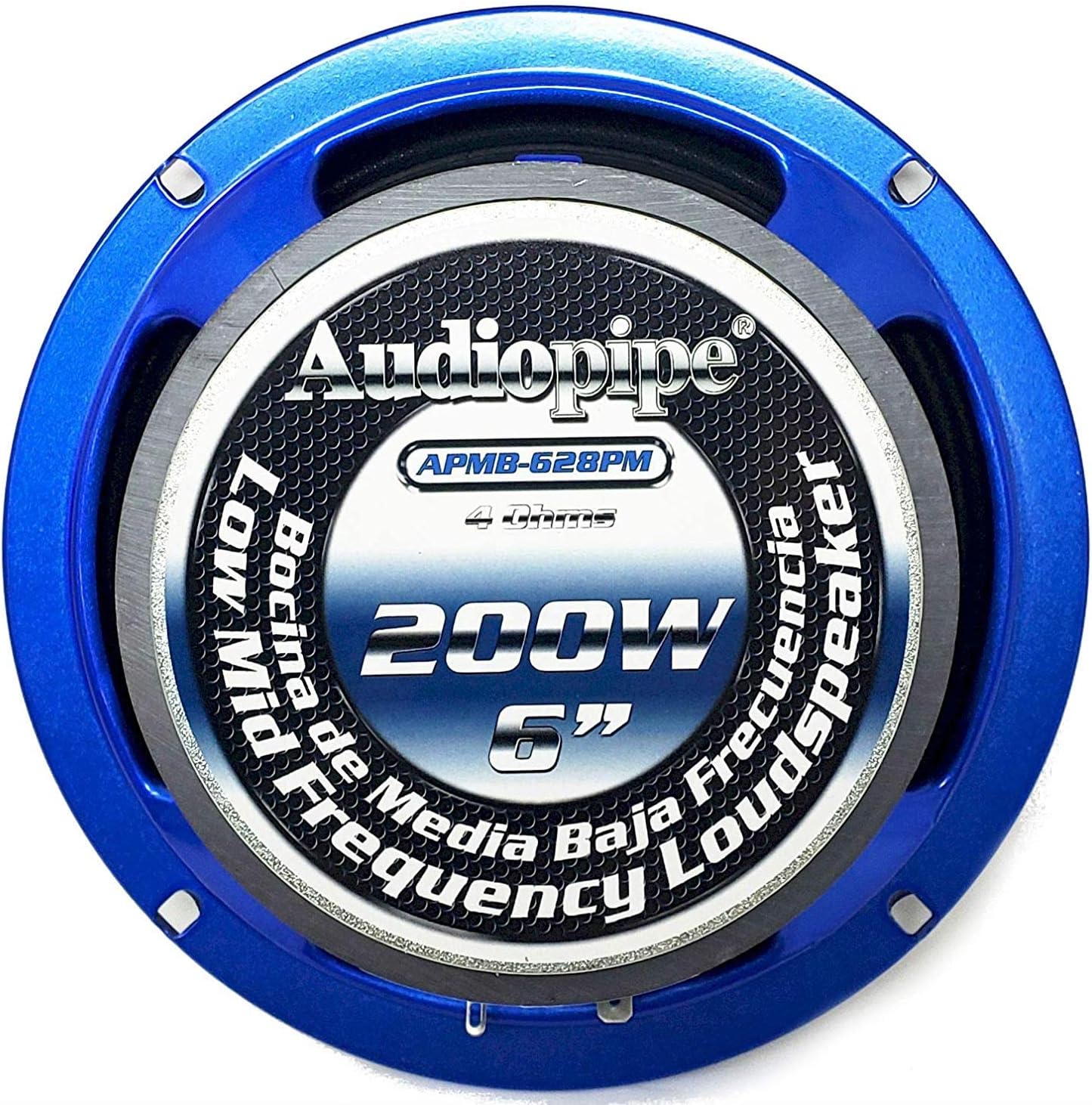 2 pares Audiopipe APMB-628PM 6 “Slim Mid Full Range Altavoz de audio para coche bala 4 ohmios 800 W
