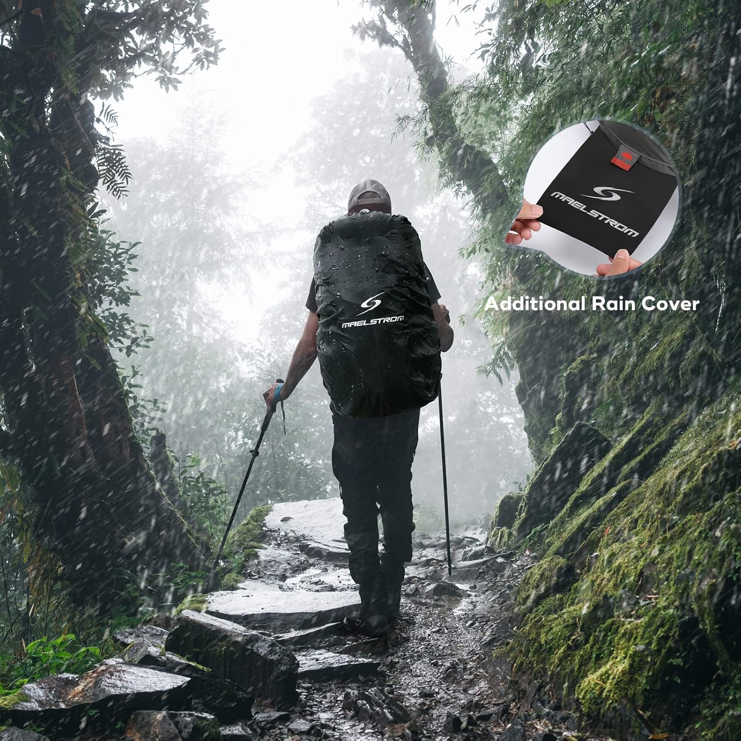 Maelstrom Mochila de senderismo para hombres, mochila de campamento, mochilas de senderismo impermeables con funda de lluvia, mochila ligera de 40 L