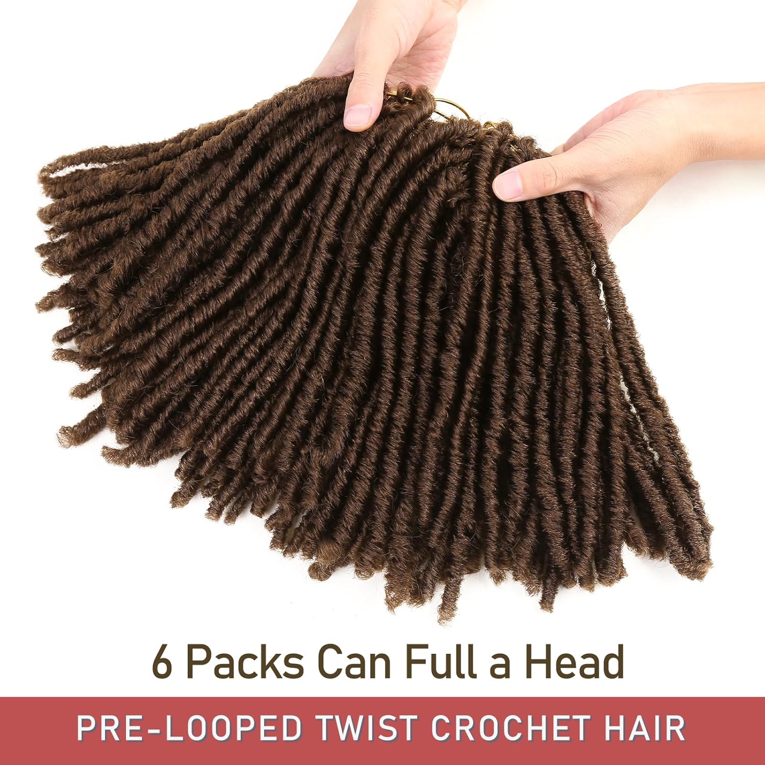 WIGNEE Pelo de ganchillo 120 hebras de pelo sintético de 8 pulgadas, rastas suaves pretrenzadas, rastas de rastas de rastas de 6 paquetes de cabello