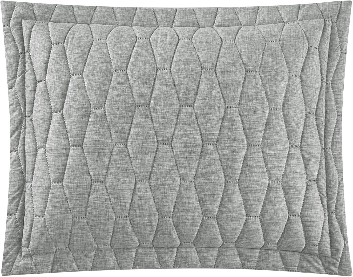 Chic Home Nyla – Juego de edredón de 3 piezas tamaño Queen, colcha contemporánea con patrón geométrico hexagonal con 2 fundas de almohada, color gris