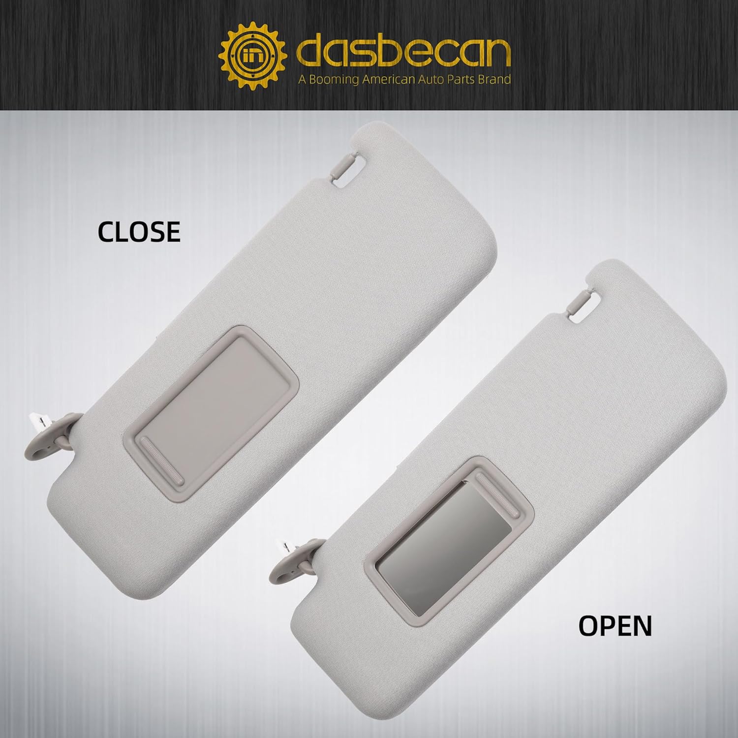 Dasbecan Visera solar delantera izquierda para el lado del conductor con luz de tocador compatible con Toyota 4Runner 2010-2023, reemplaza #