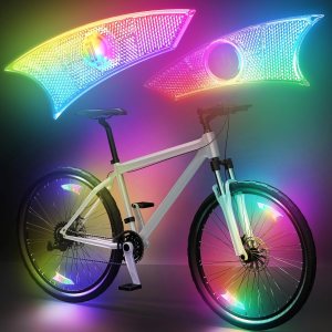 Paquete de 4 luces LED para rueda de bicicleta, luces ultra brillantes para radios de bicicleta, IPX5 impermeable, luz de bicicleta de color con Paquete de 4 luces LED para rueda de bicicleta, luces ultra brillantes para radios de bicicleta, IPX5 impermeable, luz de bicicleta de color con