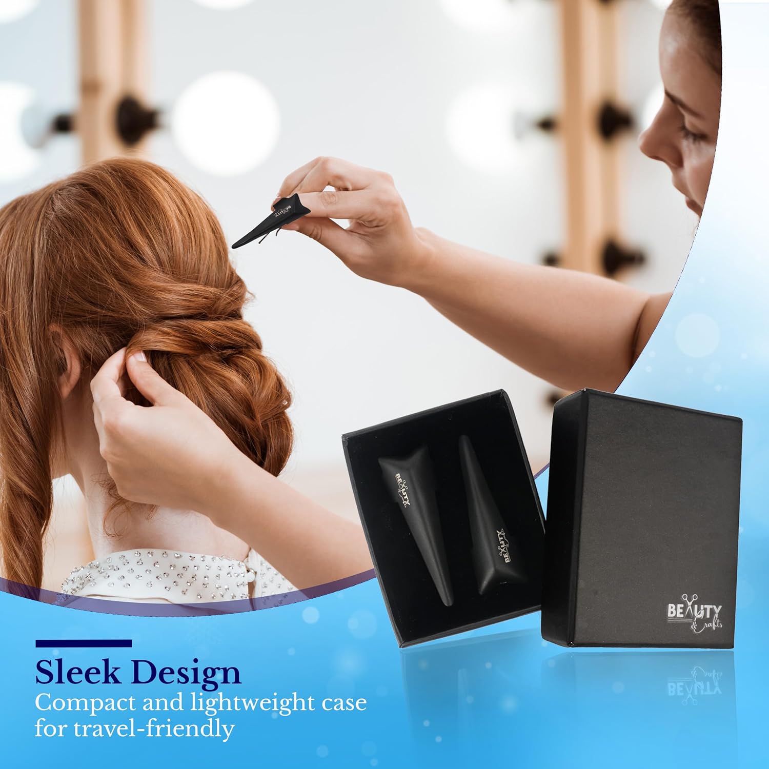 Beauty & Crafts 2 anillos profesionales para separar y seccionar el cabello, herramienta de dedo de acero inoxidable para instalaciones precisas de