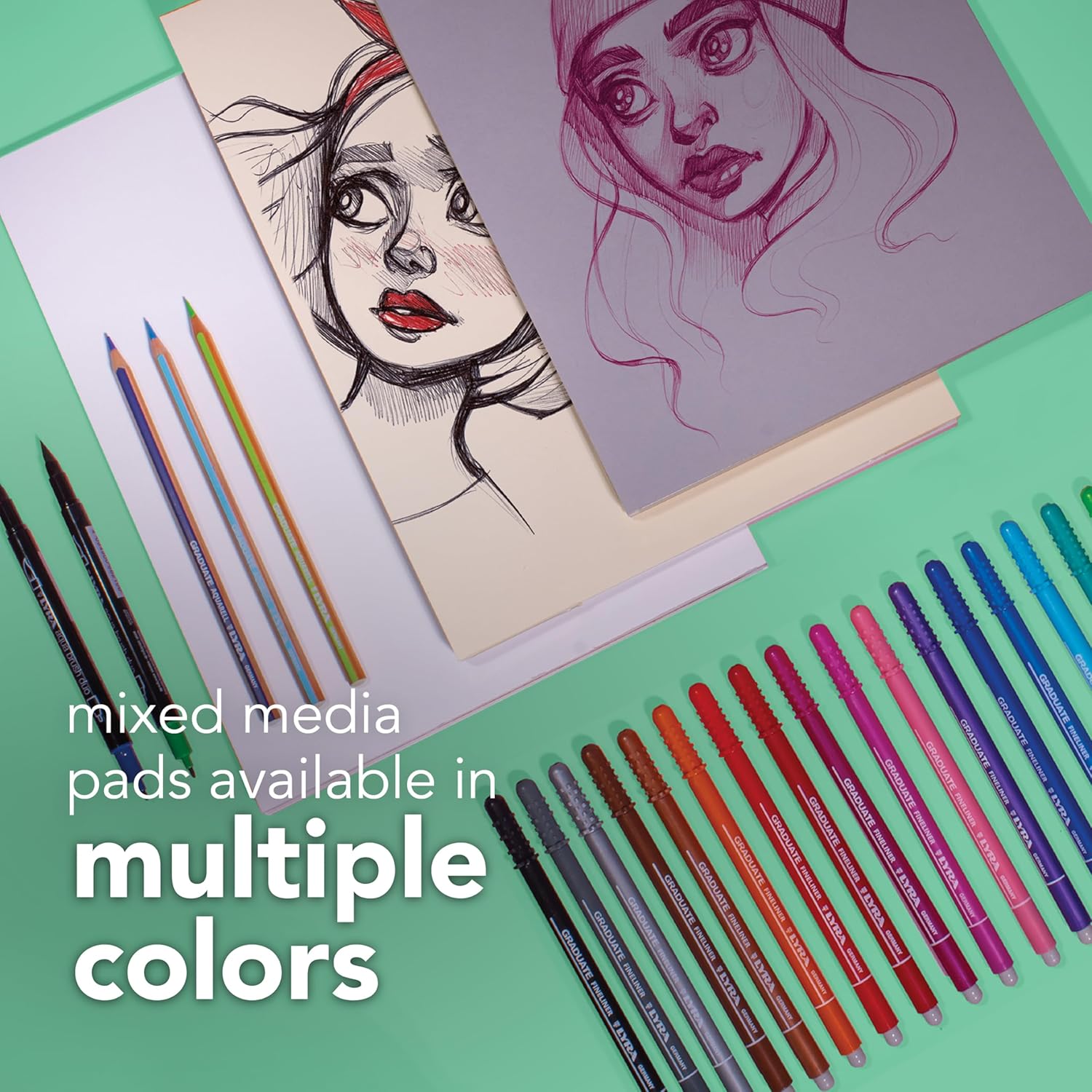 Canson Bloc de medios mixtos para graduados, plegable, 11 x 14 pulgadas, 20 hojas  Papel de artista para adultos y estudiantes, acuarelas, medios