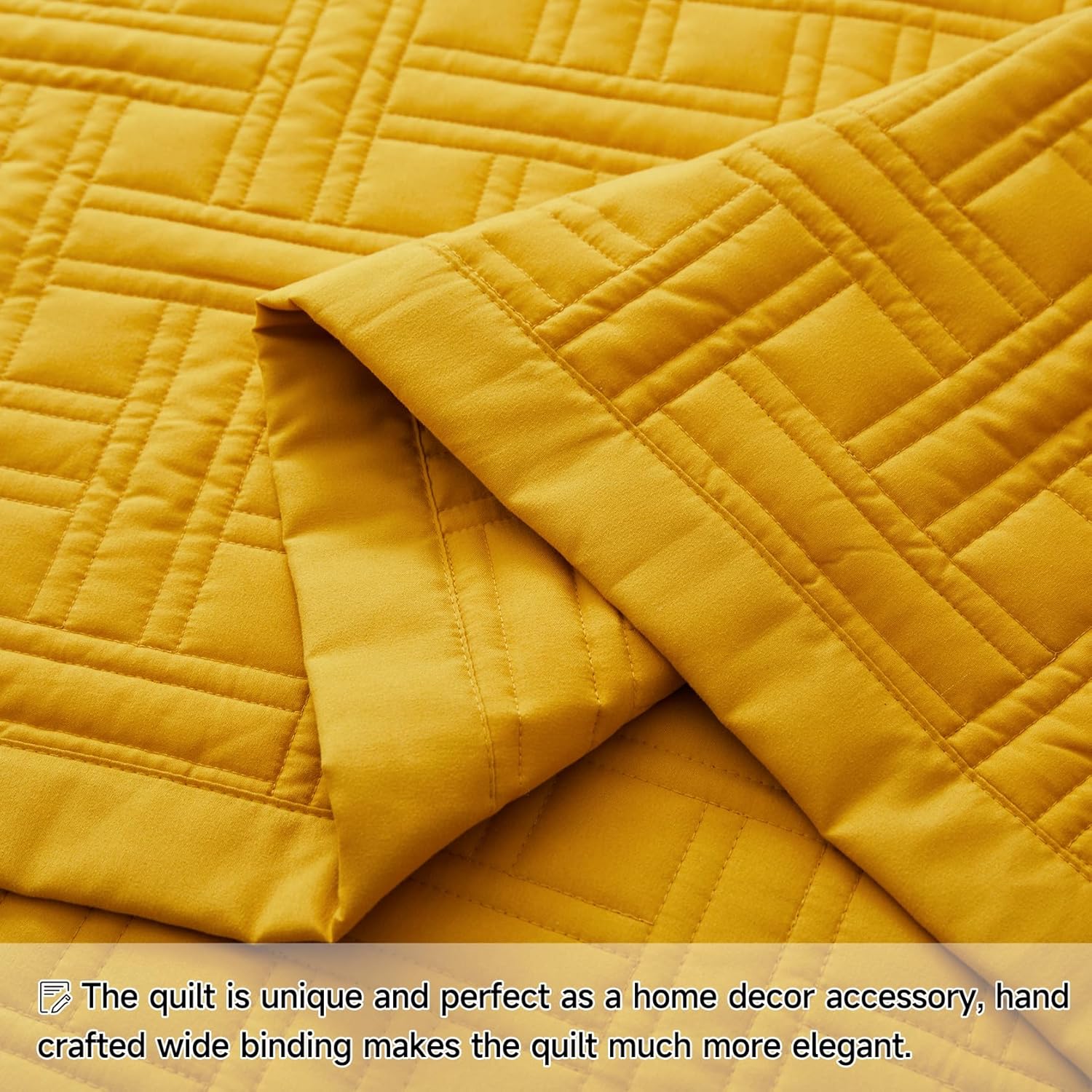 Juego de edredón tamaño Queen mostaza, juego de ropa de cama ligero de verano, juego de ropa de cama fino amarillo de microfibra suave para todas