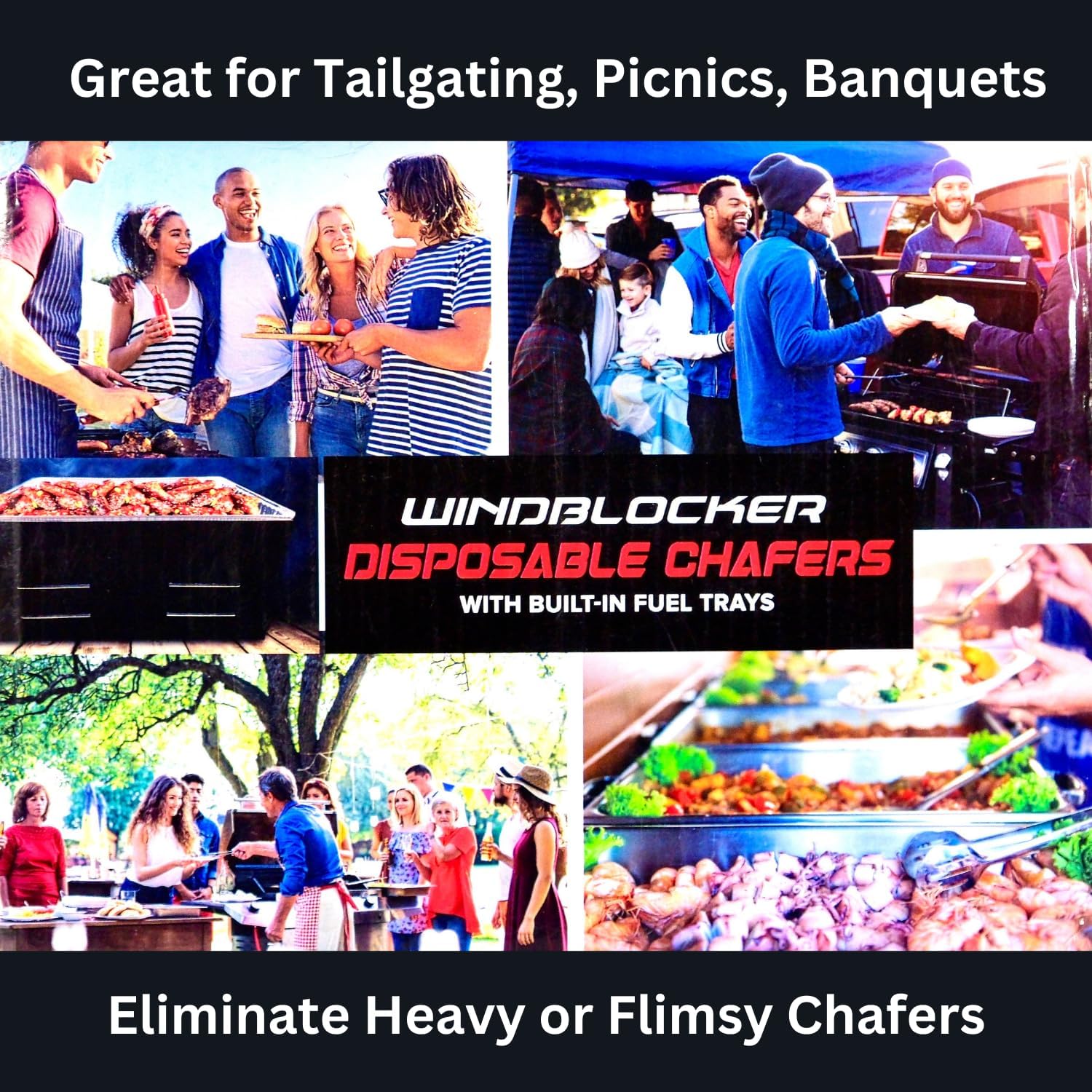 WindBlocker Conservadores de alimentos para fiestas, elegantes y desechables que bloquean viento, calentadores o refrigeradores para catering,
