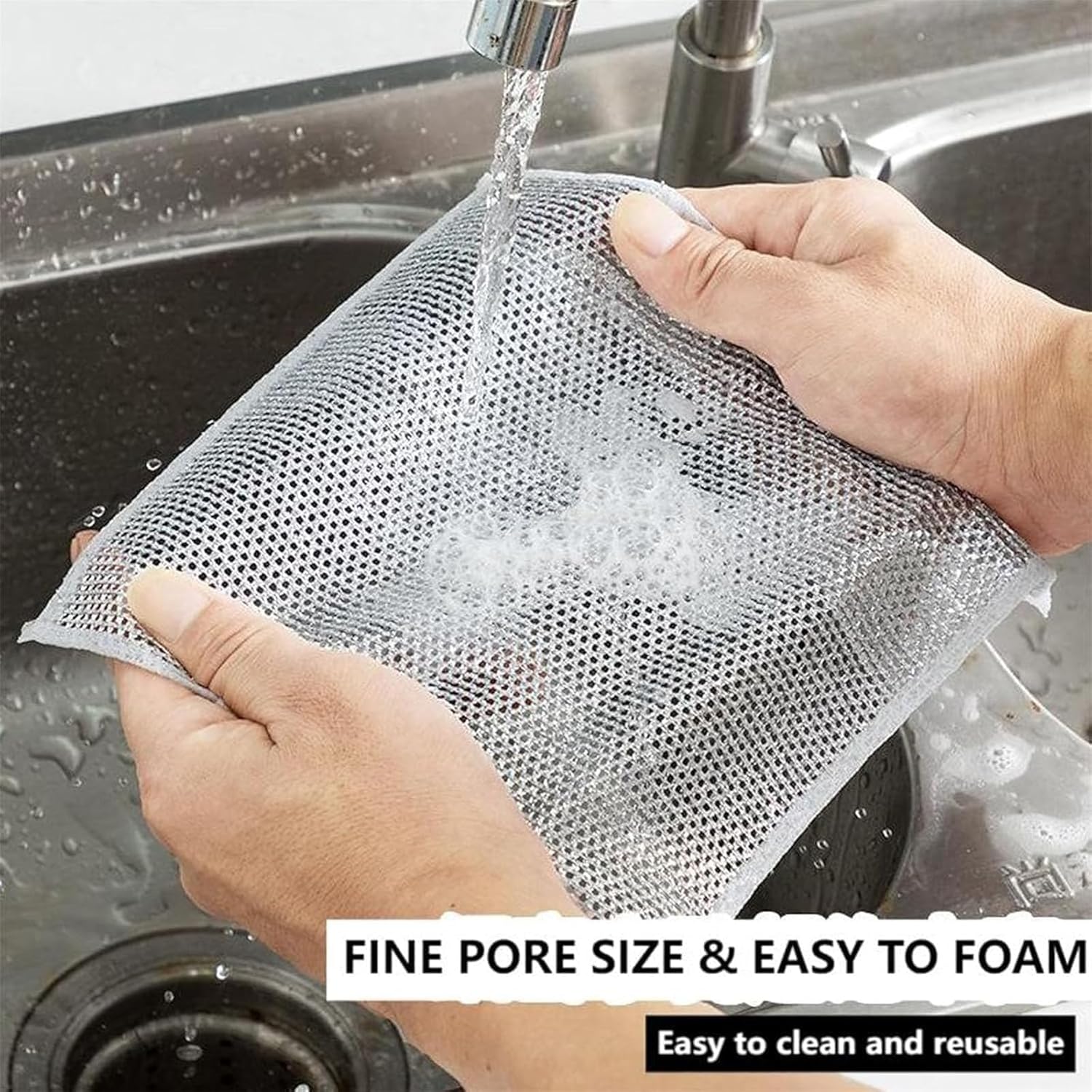 Zyluxa Power Scrub, paño de limpieza Zyluxa, paños de limpieza Poshzon, trapos multiusos para lavar platos de alambre húmedo y seco, paño limpio