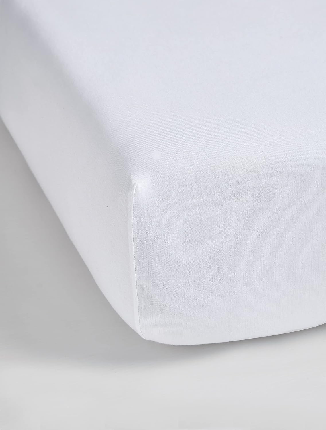 Calvin Klein Home Modern Cotton Harrison – Sábana bajera ajustable de 153 hilos, tamaño California King, algodón (blanco)