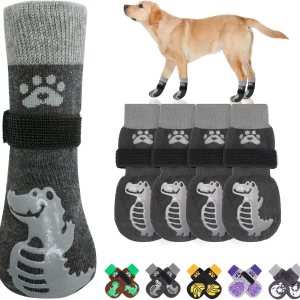 BEAUTYZOO Calcetines antideslizantes para perros para evitar lamer patas, zapatos de perro para pavimento caliente, protector de agarre de pata de BEAUTYZOO Calcetines antideslizantes para perros para evitar lamer patas, zapatos de perro para pavimento caliente, protector de agarre de pata de