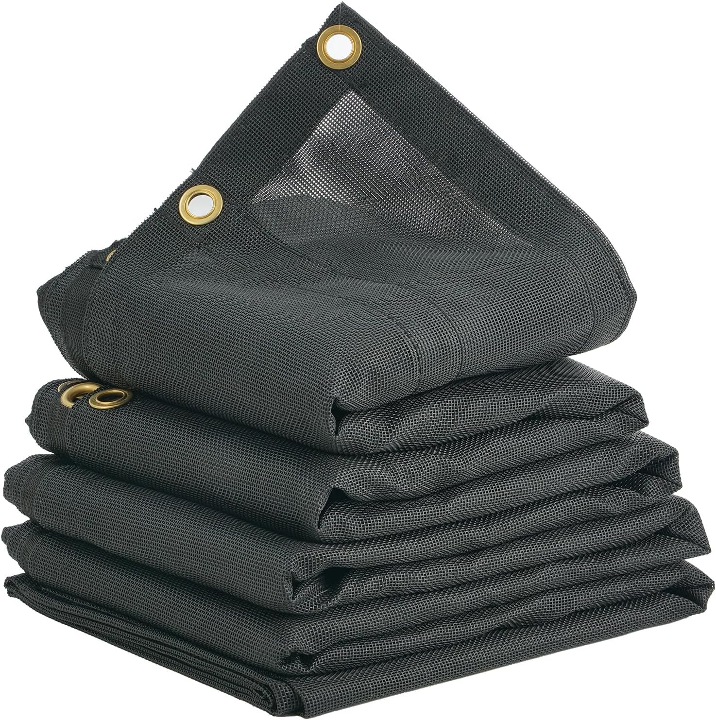 VEVOR Lona de malla para camión volquete, 7.5 x 18 pies, cubierta de PVC negra resistente con bolsillo doble de 5.5 pulgadas y 18 onzas, ojales de