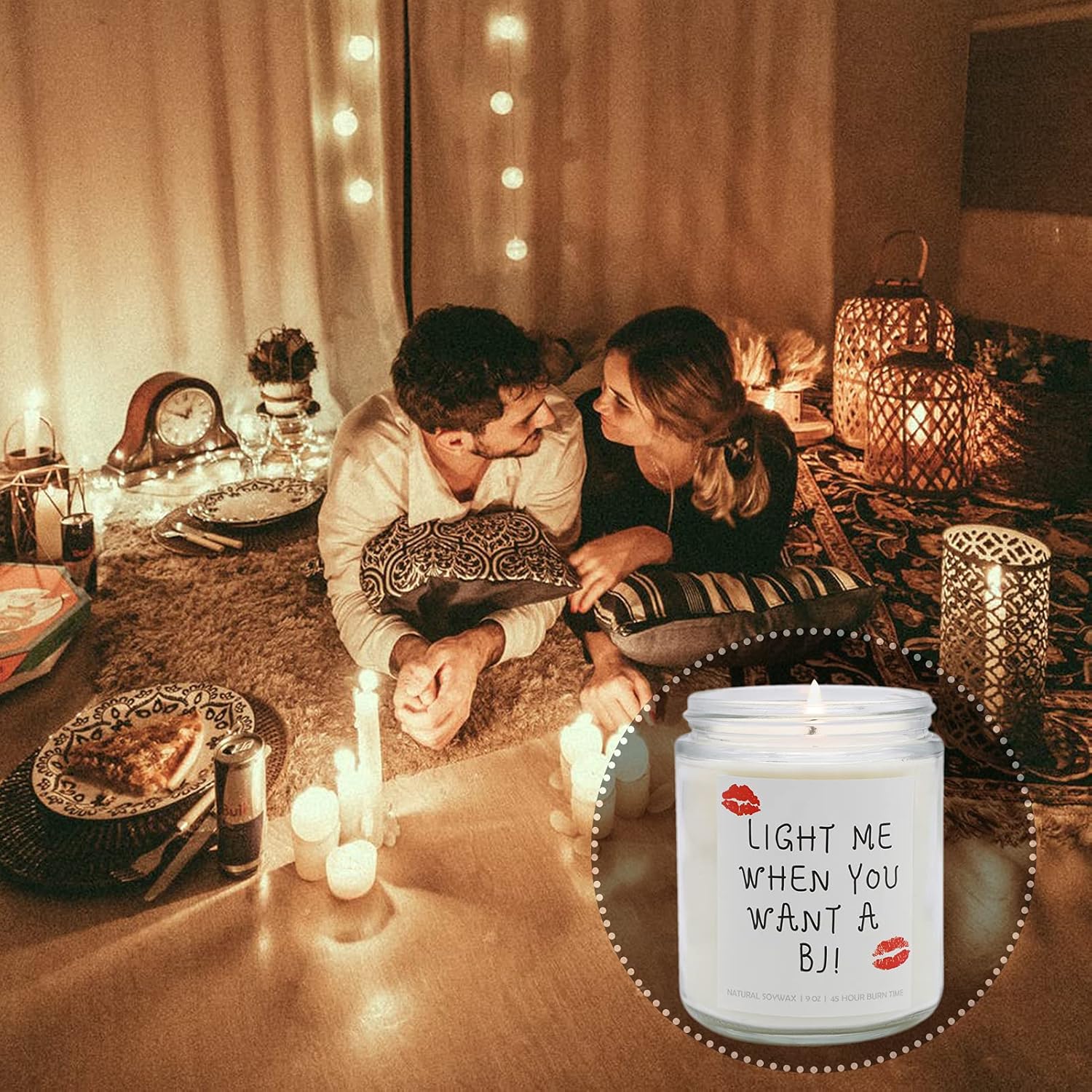 Velas de soja perfumadas de lavanda (9 onzas), regalos divertidos para novio, regalos para marido, aniversario de humor para adultos, regalos de