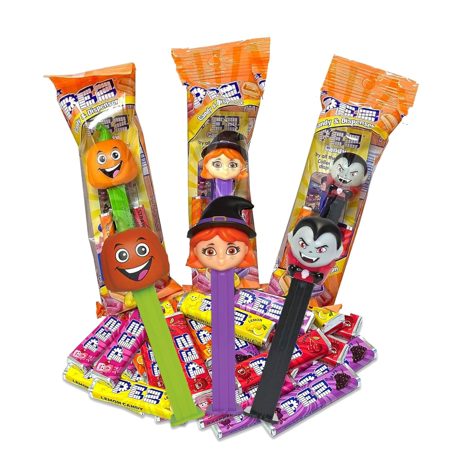 Dispensador de dulces Pez de Halloween, paquete de 3 dispensadores de Pez para Halloween, golosinas de Halloween Pez, dispensador de Pez Holiday