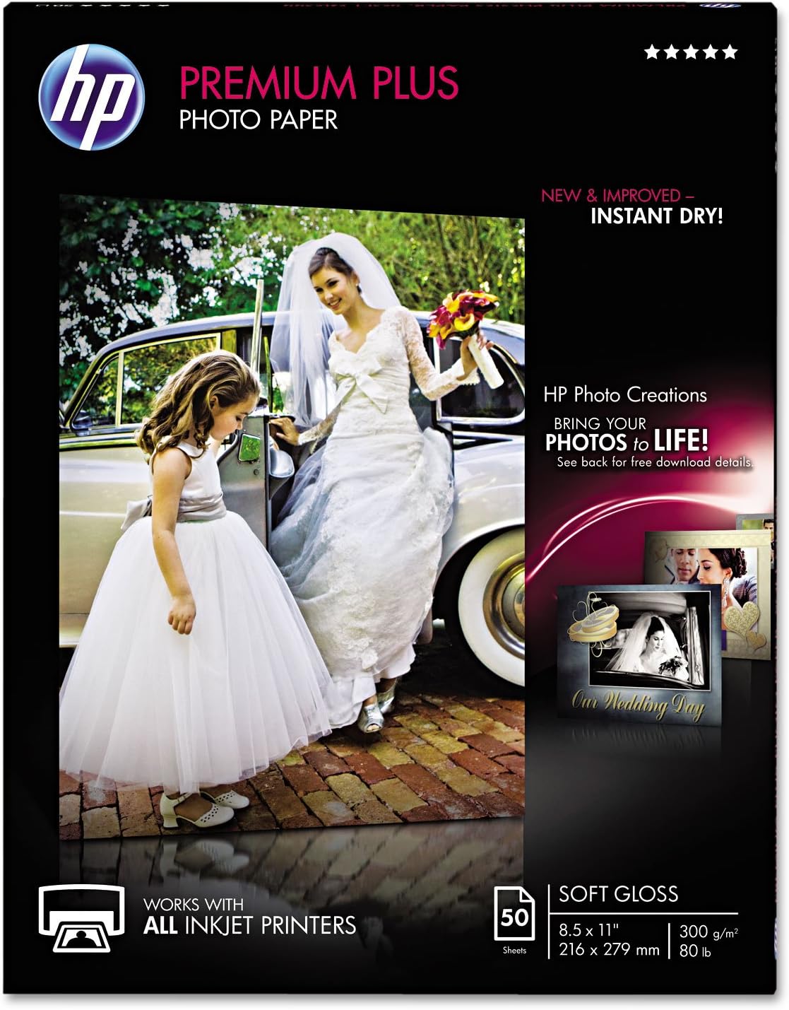 Hp Cr667a Hp – Papel fotográfico, 11.5 mil, 8-12 pulgadas x 11 pulgadas, 50 cortes, brillo suaveWe