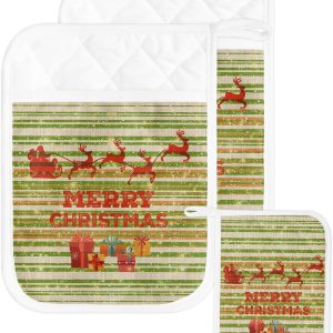 Christmas 2Pcs Pot Holders for Kitchen,Non Slip & Heat Insulation Terry Cloth Potholder Set with Pocket,Thick Hot Pad Oven Mitts Trivet Coaster for Christmas 2Pcs Pot Holders for Kitchen,Non Slip & Heat Insulation Terry Cloth Potholder Set with Pocket,Thick Hot Pad Oven Mitts Trivet Coaster for
