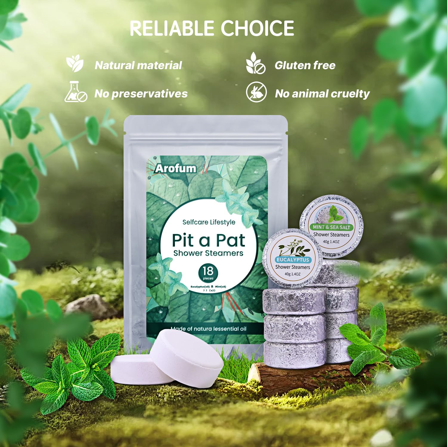 Vaporizadores de ducha, aromaterapia, paquete de 18 bombas de baño de eucalipto y menta, regalos de spa, bombas de ducha Pit a Pat, ideas de regalo