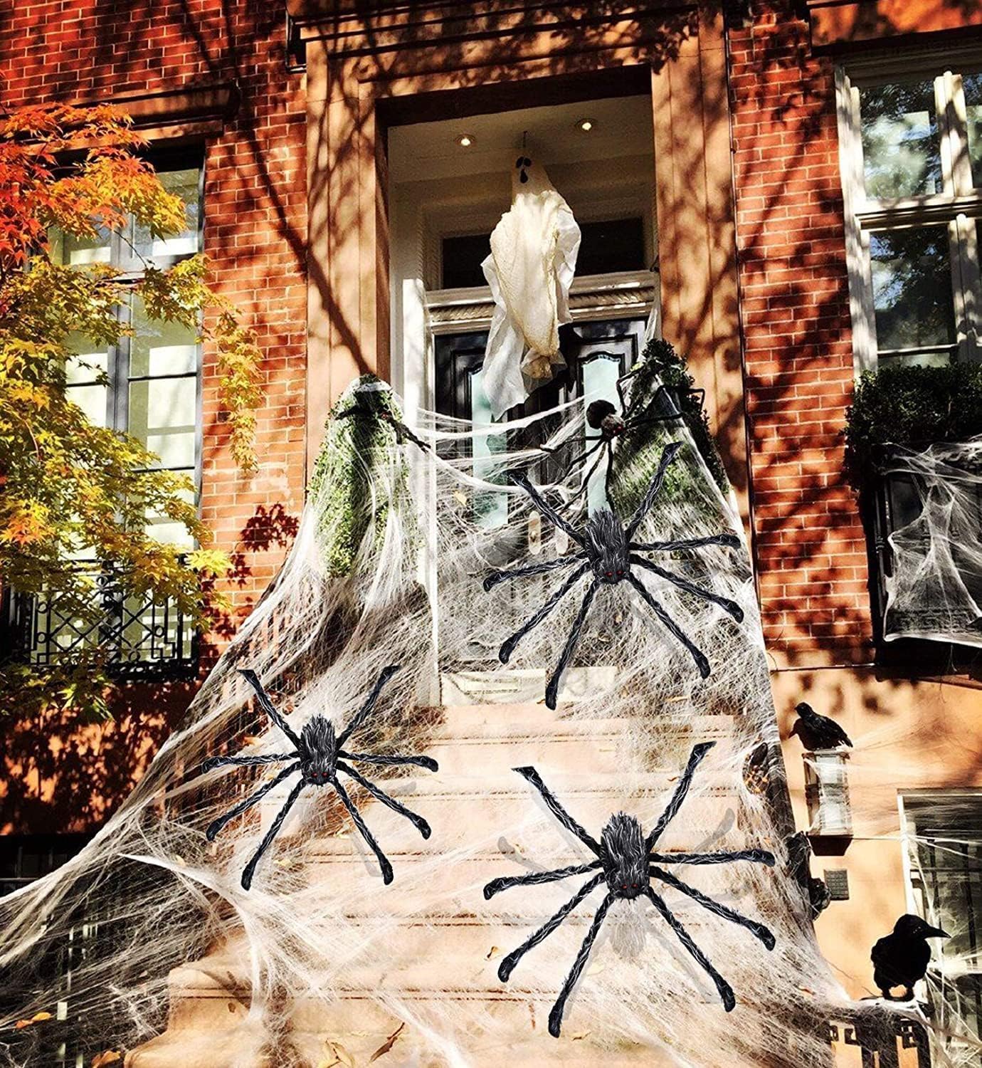 Angelhood Decoraciones de Halloween araña gigante de 6.6 pies