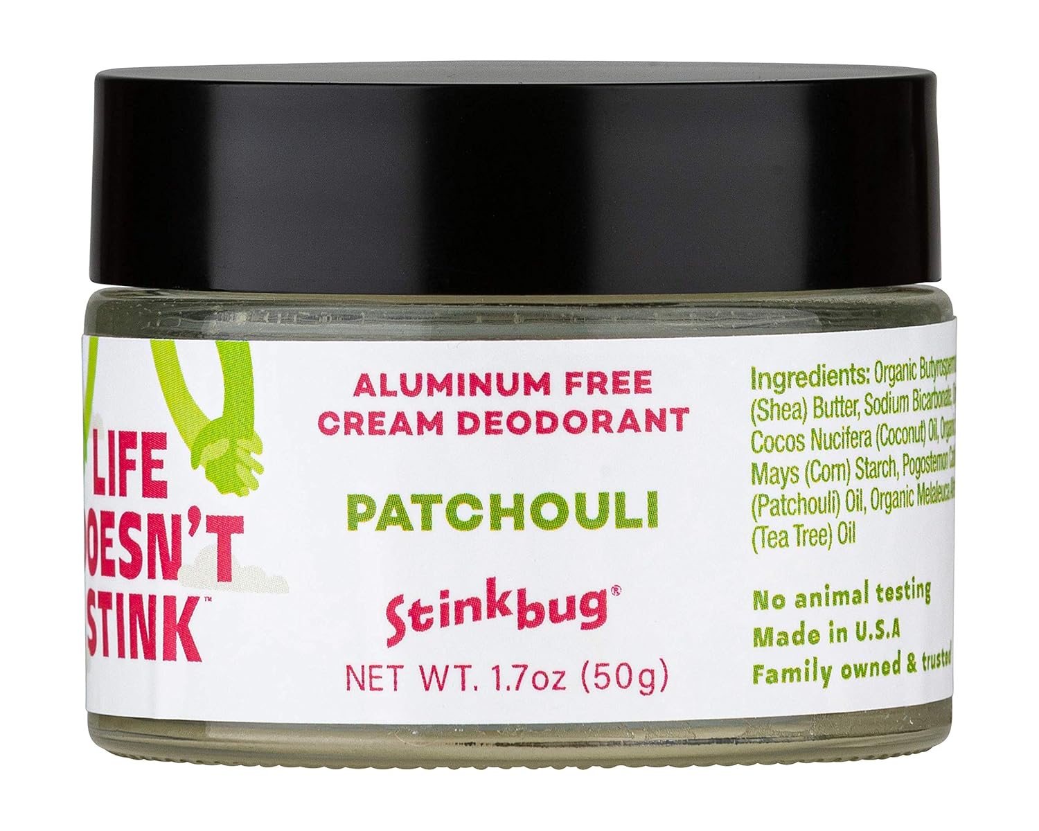 Stinkbug Desodorante en crema natural con manteca de karité orgánica y aceite de coco, desodorante sin aluminio para mujeres y hombres, 1.7 onzas,