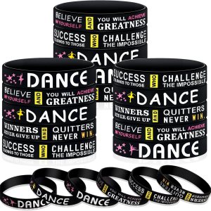 Deekin Paquete de 36 pulseras motivacionales de ballet, pulsera de goma de silicona con mensajes inspiradores, regalos de baile para niñas, premio Deekin Paquete de 36 pulseras motivacionales de ballet, pulsera de goma de silicona con mensajes inspiradores, regalos de baile para niñas, premio