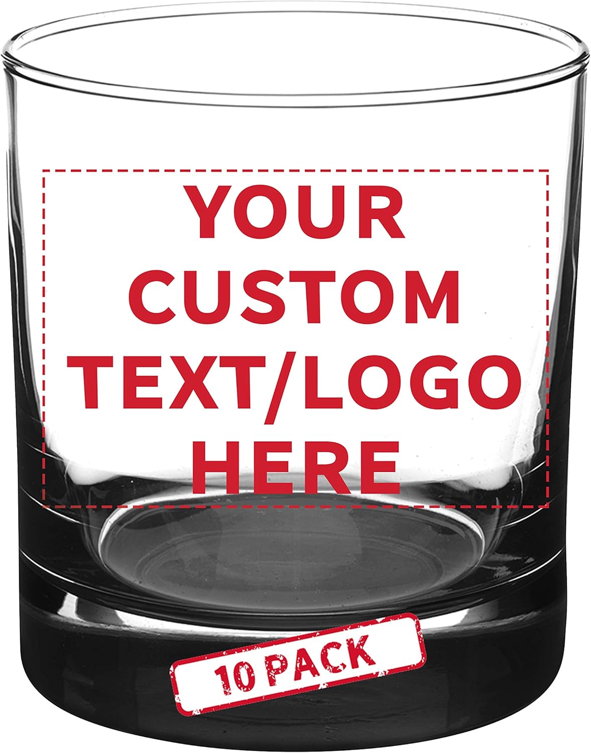 Libbey – Vasos de whisky personalizados de 10 onzas, juego de 10 unidades, paquete personalizado a granel, base pesada, vaso antiguo de moda,