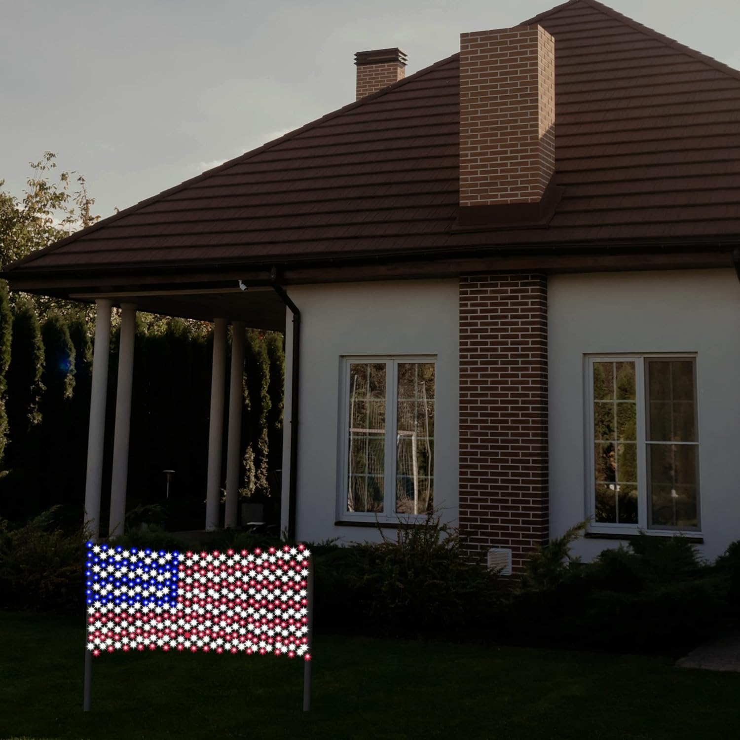 Red LED de bandera estadounidense, impermeable, letrero patriótico de Estados Unidos para interiores y exteriores, decoración del Día de la